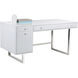 Camden 63 X 28 inch High Gloss White / Polished Desk